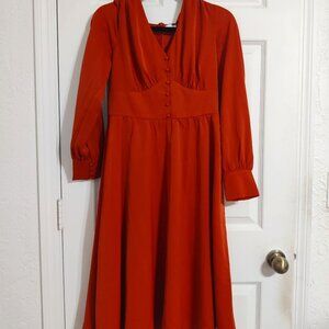 Burnt Orange Elegant Maxi Dress